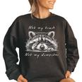 Raccoon Print Women's Oversized Sweatshirt – Cute Animal Design Black