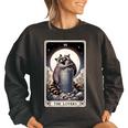 Raccoon Tarot Lovers Oversized Sweatshirt for Women | Cozy Fit Black