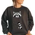 Raccoon 'Trash Panda' Women's Sweatshirt - Cartoon Casual Black