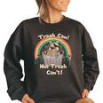 Raccoon Women's Oversized Sweatshirt | Eco-Friendly Trash Can Theme Black