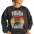 Raccoon Women's Oversized Sweatshirt - Vintage Retro Environmental Chic Black