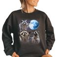 Raccoons Howling At The Moon Shirt Raccoon Women's Oversized Sweatshirt Black