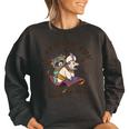 Racoonicorn Women's Sweatshirt | Whimsical Trash Panda Design Black
