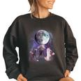 Rats Howling At Moon Women's Oversized Sweatshirt | Cozy Nightwear Black
