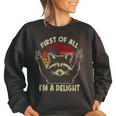 Sarcastic Raccoon Lover's Oversized Sweatshirt for Women - Fun & Quirky Black