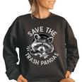 Save The Trash Pandas Raccoon Animal Lover Women's Oversized Sweatshirt Black