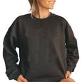 Sweet But Will Throw Hands Raccoon Sarcastic Women's Oversized Sweatshirt Black