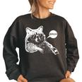 Trash Panda Lover Women's Oversized Sweatshirt | Teen Slang Meme Black