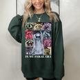 In My Feral Era Raccoon Animal Meme Racoons Team Trash Women's Oversized Sweatshirt Forest