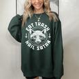 Gothic Raccoon Women's Sweatshirt - Oversized Style, Halloween Flare Forest