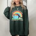 Groovy This Little Light-Of Mine Dumpster Fire Raccoon Women's Oversized Sweatshirt Forest