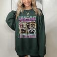 I'm Not Part Of The Problem Raccoon Meme Bootleg Women's Oversized Sweatshirt Forest