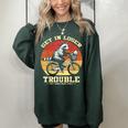 Get In Loser Raccoon Opossum Trash Panda Women's Oversized Sweatshirt Forest