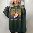 Pew Pew Madafakas Raccoon Sweatshirt - Vintage Women's Oversized Pullover Forest