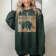 Raccoon Element Chemistry Lover Sweatshirt - Women's Oversized Fit Forest