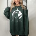 Raccoon Guitarist Women's Oversized Sweatshirt | Fun Meme Design Forest