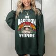 Raccoon Lover Vintage Retro Oversized Women's Sweatshirt Forest