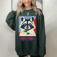 Raccoon Lover Women's Oversized Sweatshirt – Animal-Inspired Style Forest