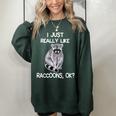 Raccoon Lover Women's Oversized Sweatshirt | Fun & Cozy Design Forest