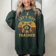 Raccoon Lovers Oversized Women's Sweatshirt - Fun Animal Theme Forest