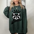 Raccoon Meme Women's Oversized Sweatshirt - Cute Trash Panda Design Forest