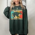 Raccoon For Men Women Raccoon Lover Introvert Women's Oversized Sweatshirt Forest