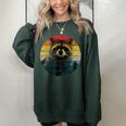 Raccoon Oversized Sweatshirt for Women - Cozy Wildlife Fashion Forest