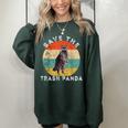 Raccoon Save The Trash Panda Retro Sunset Women's Sweatshirt Forest