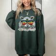 Raccoon With Sunglasses Retro Raccoon Animal Lover Women's Oversized Sweatshirt Forest