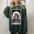 Raccoon Tarot Lovers Oversized Sweatshirt for Women | Cozy Fit Forest