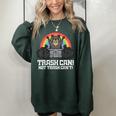 Raccoon Trash Can Sweatshirt | Oversized Women's Streetwear Forest