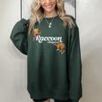 Raccoon Whisperer Women's Oversized Sweatshirt | Cozy Cute Tee Forest