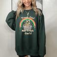 Raccoon Women's Oversized Sweatshirt | Eco-Friendly Trash Can Theme Forest