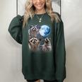 Raccoons Howling At The Moon Shirt Raccoon Women's Oversized Sweatshirt Forest