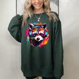Retro Raccoon Sweatshirt - Colorful Headphones Design for Adults & Kids Forest