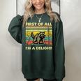 Retro Raccoon Women's Oversized Sweatshirt - Fun & Quirky Fashion Forest