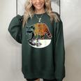 Retro Raccoon Women's Oversized Sweatshirt - Vintage Moon Theme Forest