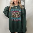 Rizz Em With The Tism Meme Autism Autistic Raccoon Women's Oversized Sweatshirt Forest
