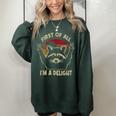 Sarcastic Raccoon Lover's Oversized Sweatshirt for Women - Fun & Quirky Forest