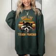 Save The Trash Pandas Raccoon Shirt Raccoon Animal T-Shirt Women's Oversized Sweatshirt Forest