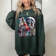 Three Racoon Moon 3 Racoon Moon Cursed Meme Women's Oversized Sweatshirt Forest