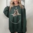 Women's Oversized Raccoon Pocket T-Shirt – Fun & Cozy Tee Forest