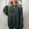 Women's Oversized Sweatshirt - Moonlit Trash Panda Design Forest
