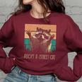 Adopt A Street Cat | Animal Lover Oversized Women's Sweatshirt Maroon