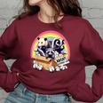 Adopt A Street Cat Sweatshirt - Vintage Raccoon & Skunk Theme Maroon
