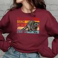Adopt A Street Cat Womens Sweatshirt - Funny Gift for Raccoon Lovers Maroon