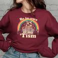 Autistic Raccoon Women's Sweatshirt - Embrace My 'Tism - Oversized Style Maroon