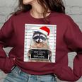 Christmas Raccoon Women's Oversized Sweatshirt - Funny Holiday Style Maroon