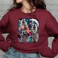 Cursed Meme Racoon Sweatshirt - Oversized Women's Style Maroon