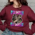 Even Baddies Get Saddies Raccoon Meme Women's Oversized Sweatshirt Maroon